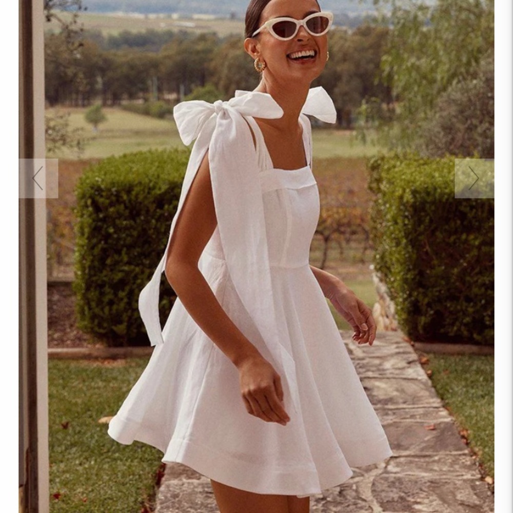 COPY - DISSH Aisle White Linen Dress NWOT